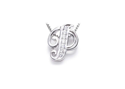 Rhodium Plated | Alphabet Pendants